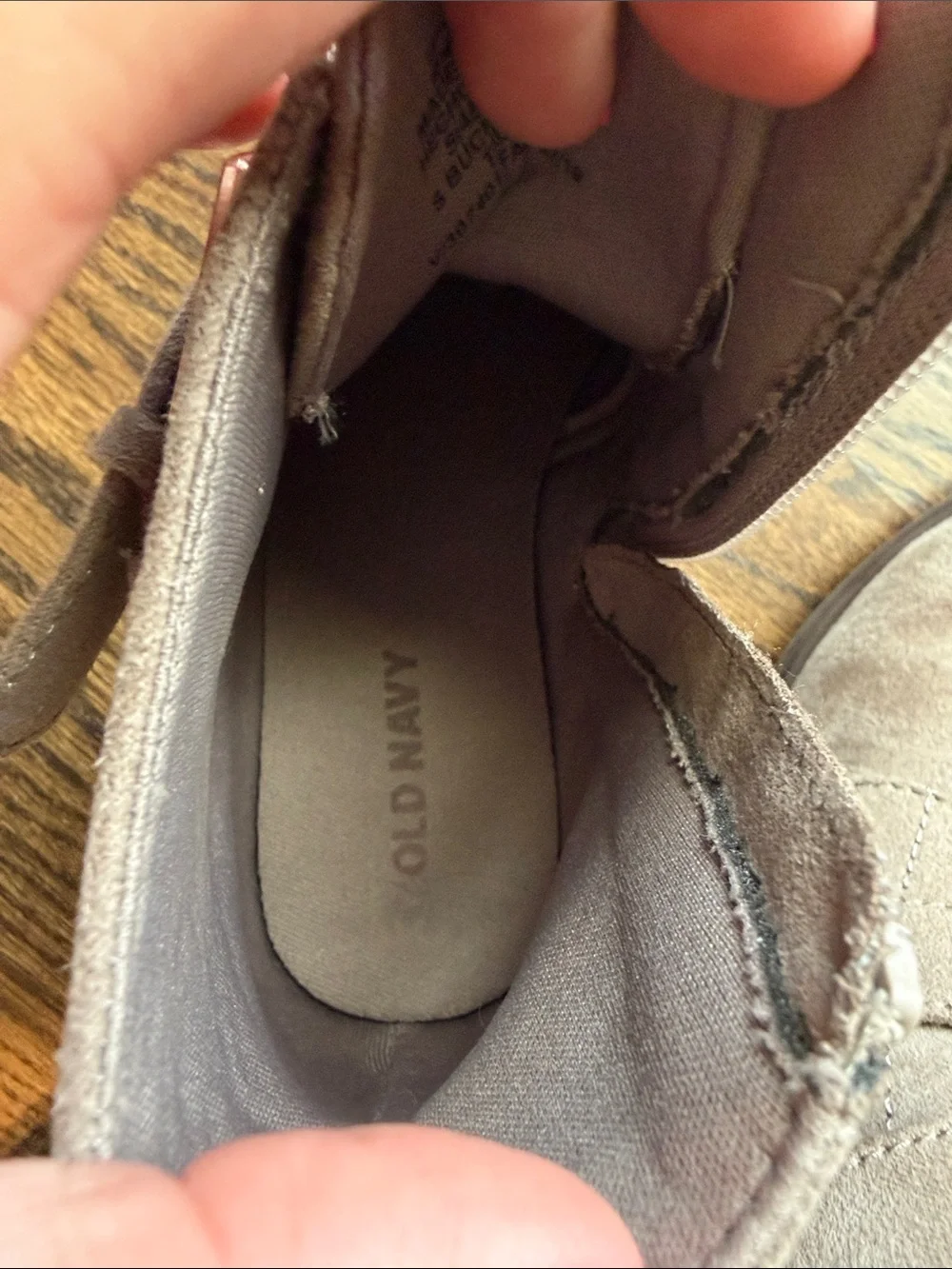 LIKE NEW Girls Taupe Suede Ankle Boots with Rose Gold Buckles